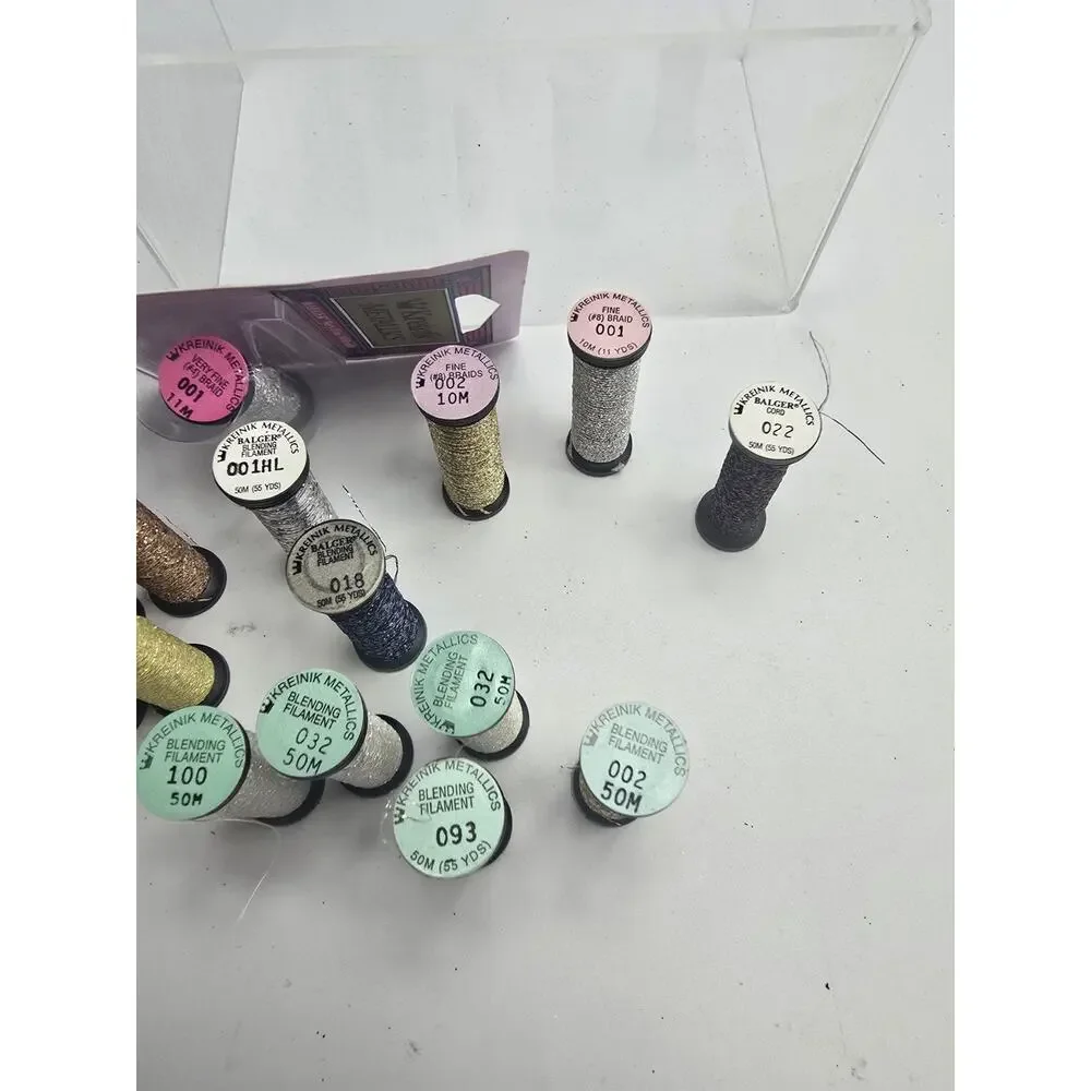 Kreinik Balger Metallics Blending Filament Embroidery Thread lot Assrtd Colors